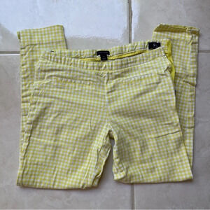 Tommy Hilfiger Checkered Yellow And white crop pants medium raise